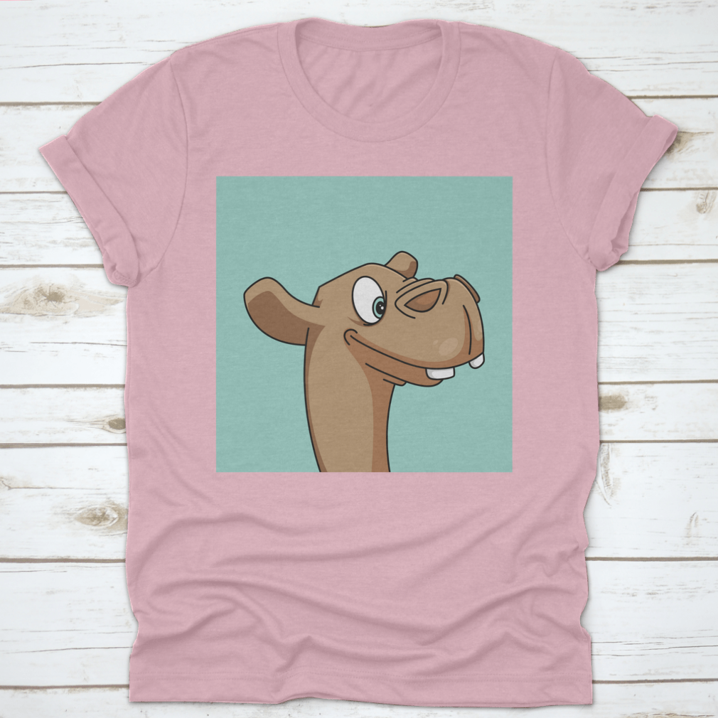 A stylish t-shirt featuring a unique mascot illustration design, made from 100% cotton for comfort.