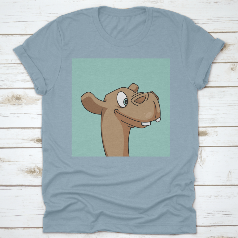 A stylish t-shirt featuring a unique mascot illustration design, made from 100% cotton for comfort.