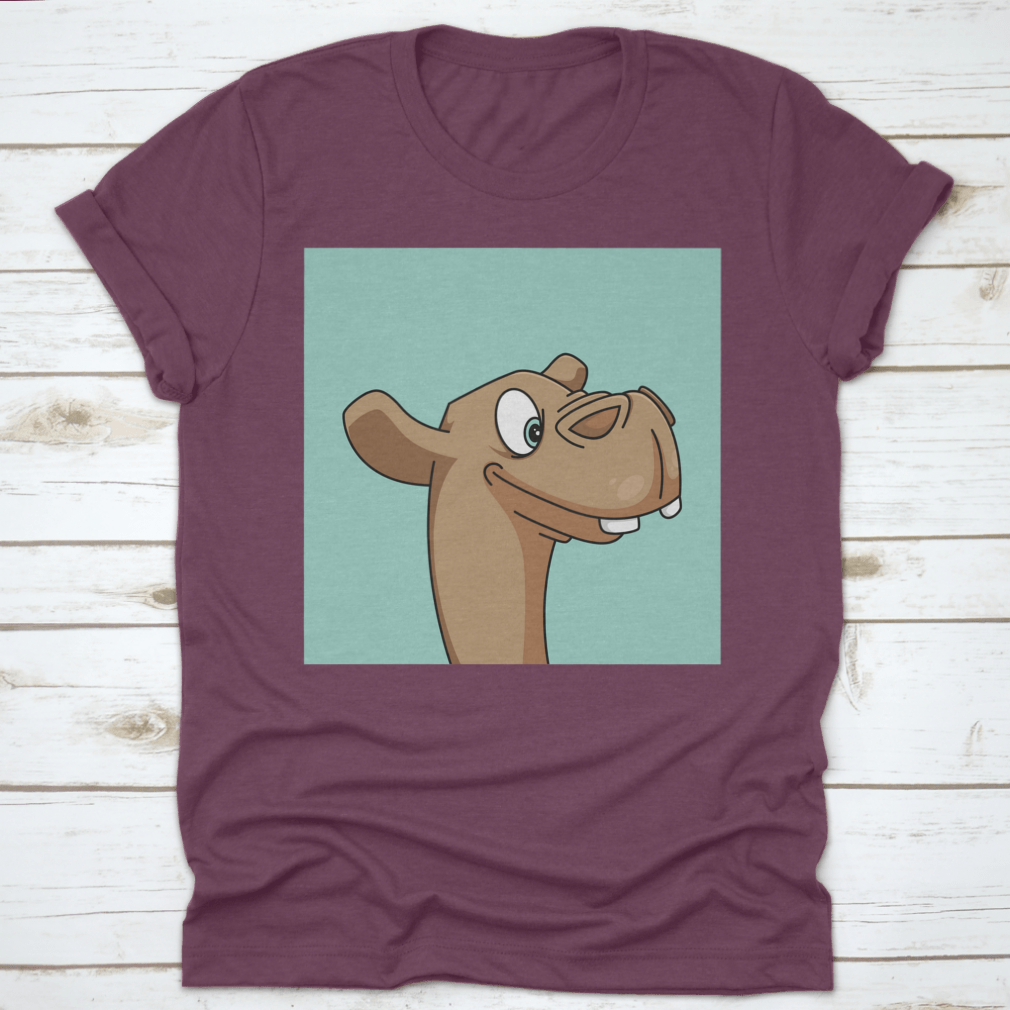 A stylish t-shirt featuring a unique mascot illustration design, made from 100% cotton for comfort.