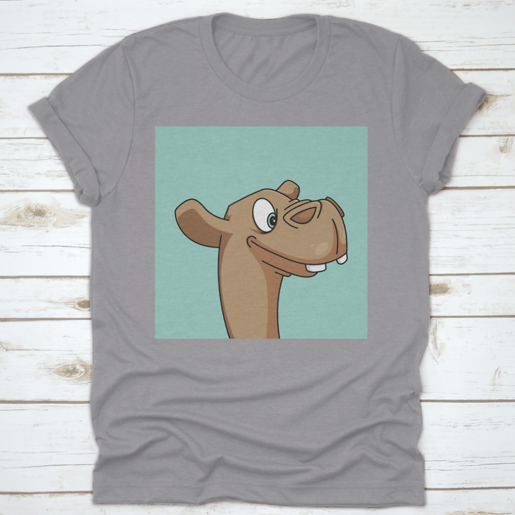 A stylish t-shirt featuring a unique mascot illustration design, made from 100% cotton for comfort.