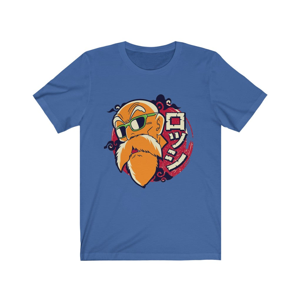 Master Roshi Popculture Graphic T-Shirt featuring vibrant anime design on soft cotton fabric.