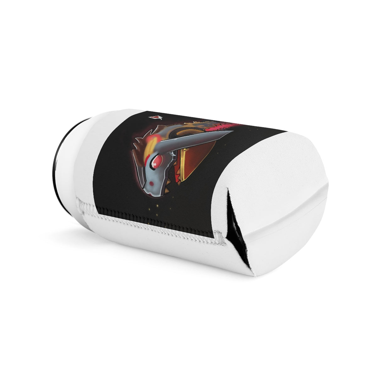 Mecha Whale Strider Can Cooler Sleeve in a stylish design, made of durable neoprene, fitting a standard 12 oz can.