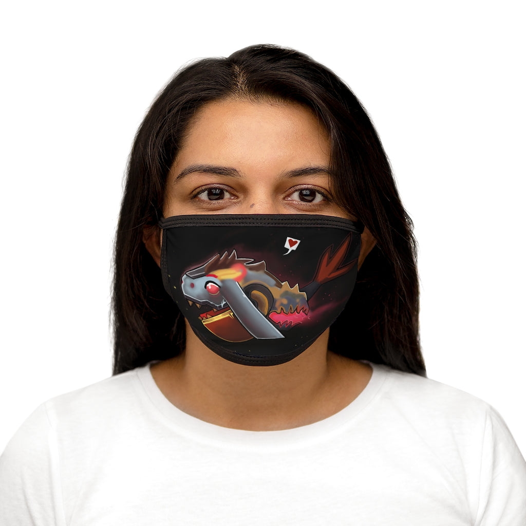 Mecha Whale Strider Mixed-Fabric Face Mask featuring a unique design with a black outer edge and earloops.