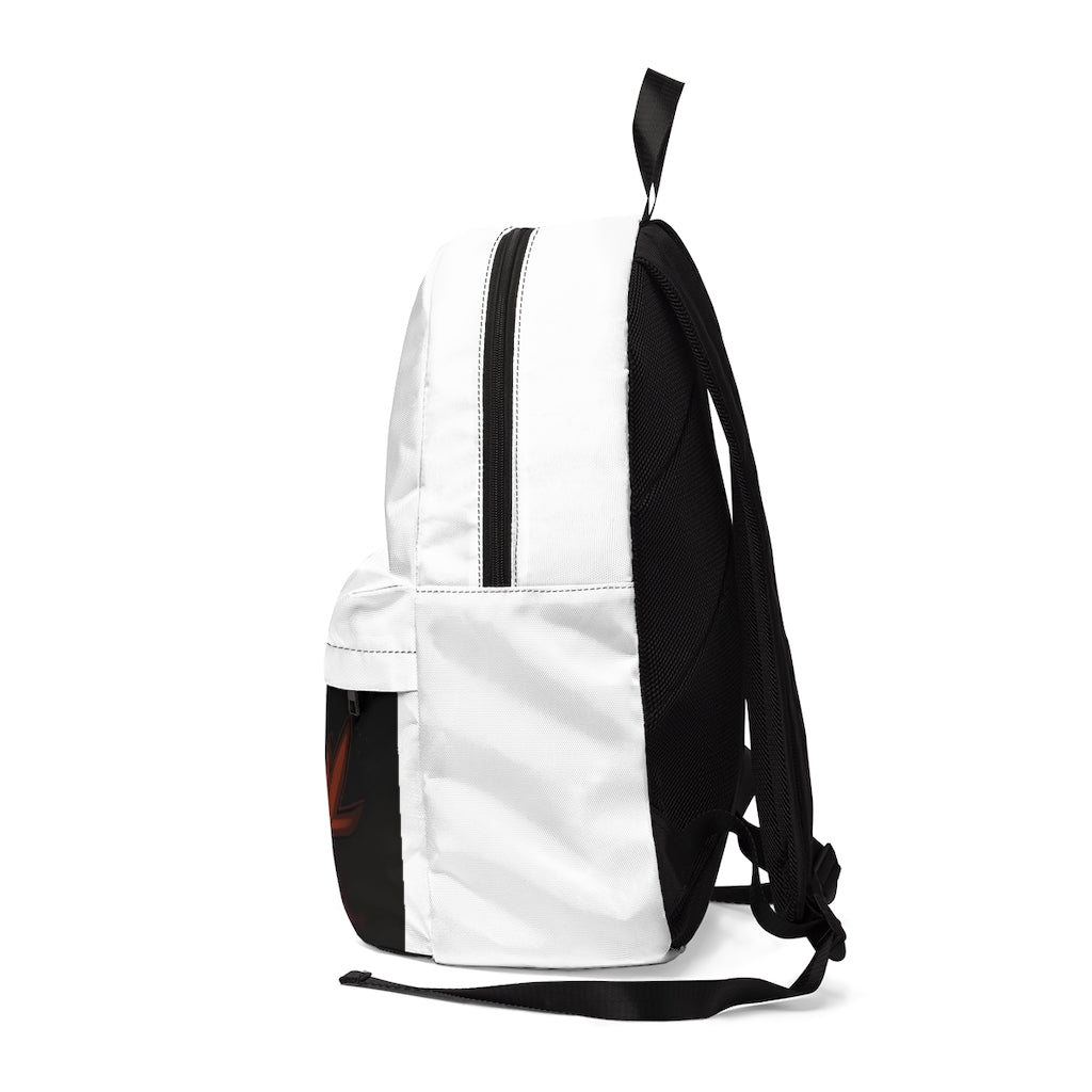 Mecha Whale Strider Unisex Classic Backpack in vibrant colors, showcasing adjustable straps and durable nylon material.