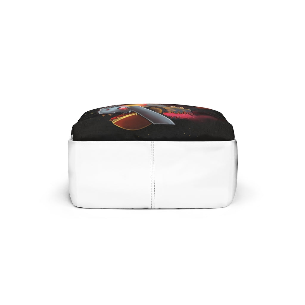 Mecha Whale Strider Unisex Classic Backpack in vibrant colors, showcasing adjustable straps and durable nylon material.