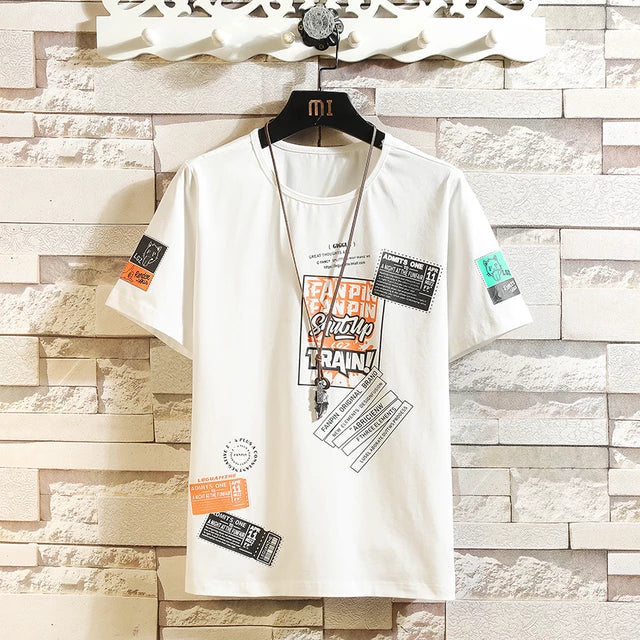 Men's Premium Cotton Printed T-Shirt in white, showcasing a stylish print and soft fabric.