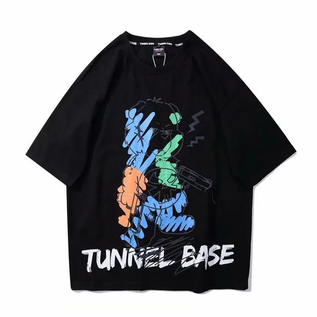 Men's Premium Cotton Printed T-Shirt in Black, showcasing stylish print and soft fabric.