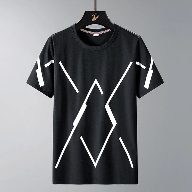 Men's Premium Cotton Printed T-Shirt in Black, showcasing a stylish design and soft fabric.