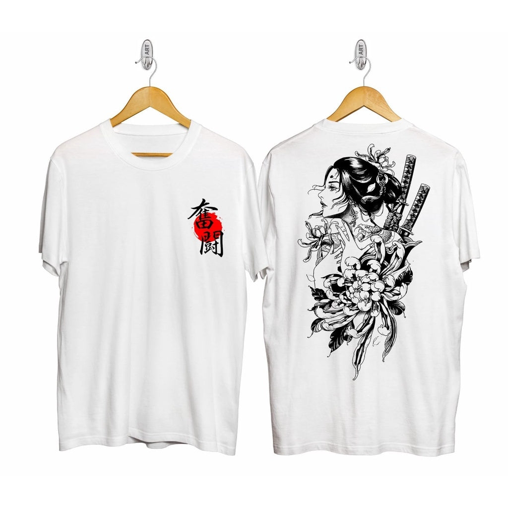 Men's Premium Cotton Printed T-Shirt in white, featuring a stylish print design, perfect for casual wear.