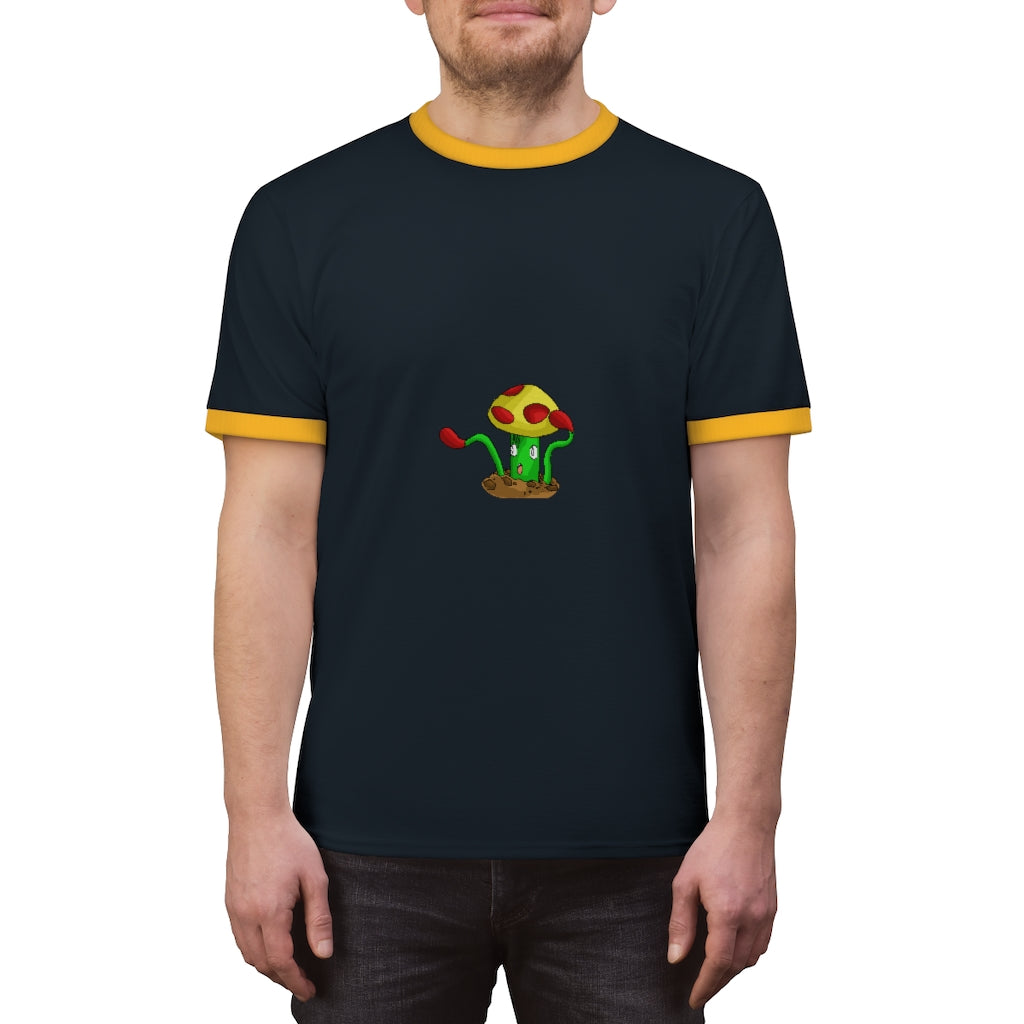 Mepamash Unisex Ringer Tee in various colors, showcasing its lightweight fabric and stylish design.