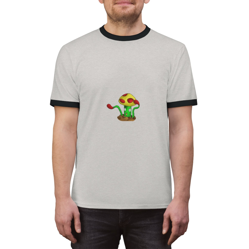 Mepamash Unisex Ringer Tee in various colors, showcasing its lightweight fabric and stylish design.