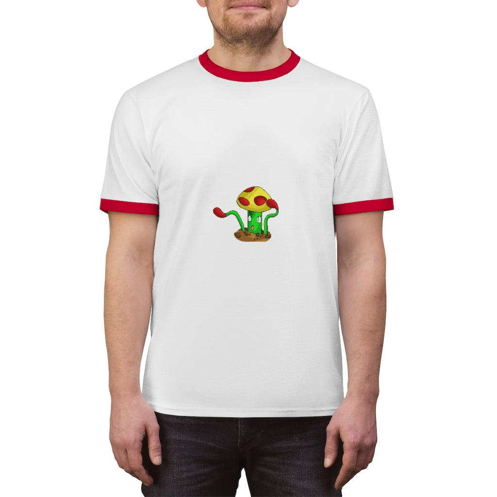 Mepamash Unisex Ringer Tee in various colors, showcasing its lightweight fabric and stylish design.