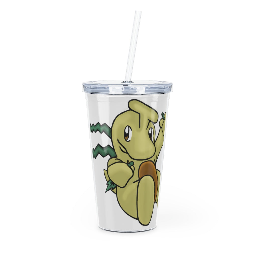 Mercardo Plastic Tumbler with Straw, featuring a customizable design, lid, and straw, perfect for parties and gatherings.