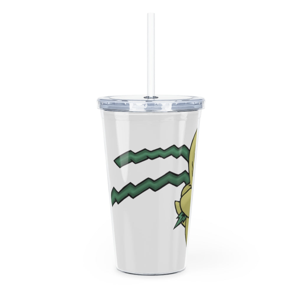 Mercardo Plastic Tumbler with Straw, featuring a customizable design, lid, and straw, perfect for parties and gatherings.