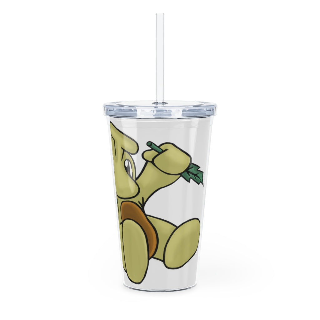 Mercardo Plastic Tumbler with Straw, featuring a customizable design, lid, and straw, perfect for parties and gatherings.