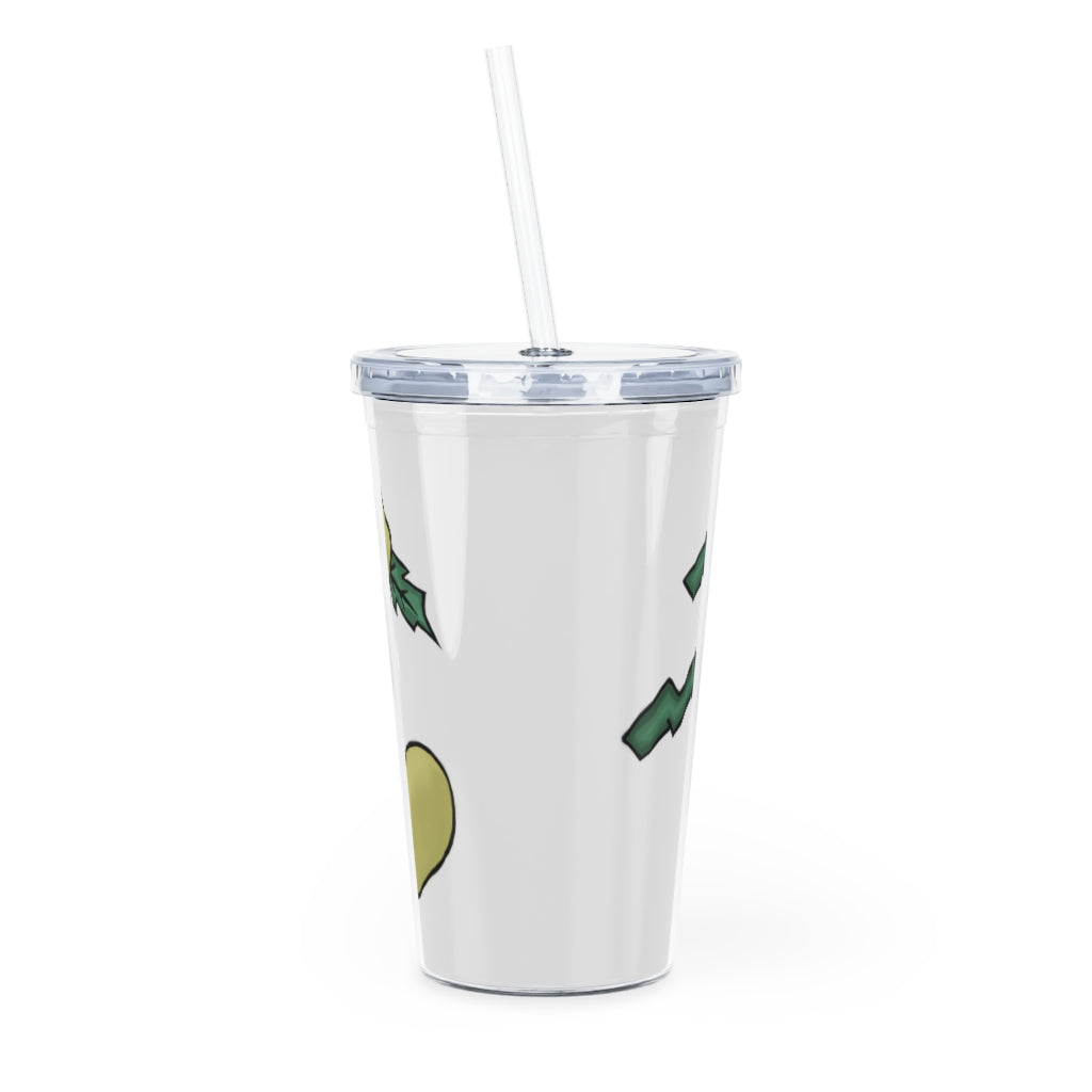 Mercardo Plastic Tumbler with Straw, featuring a customizable design, lid, and straw, perfect for parties and gatherings.