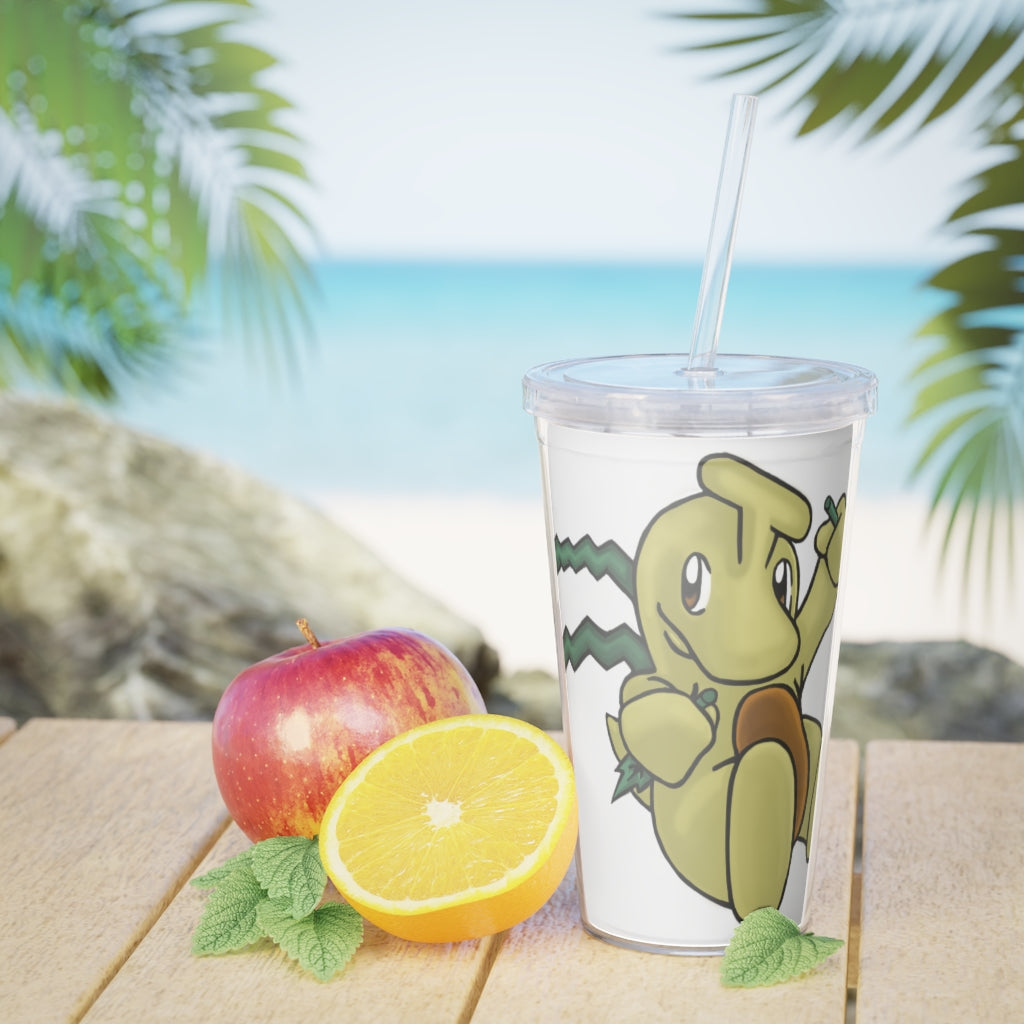 Mercardo Plastic Tumbler with Straw, featuring a customizable design, lid, and straw, perfect for parties and gatherings.