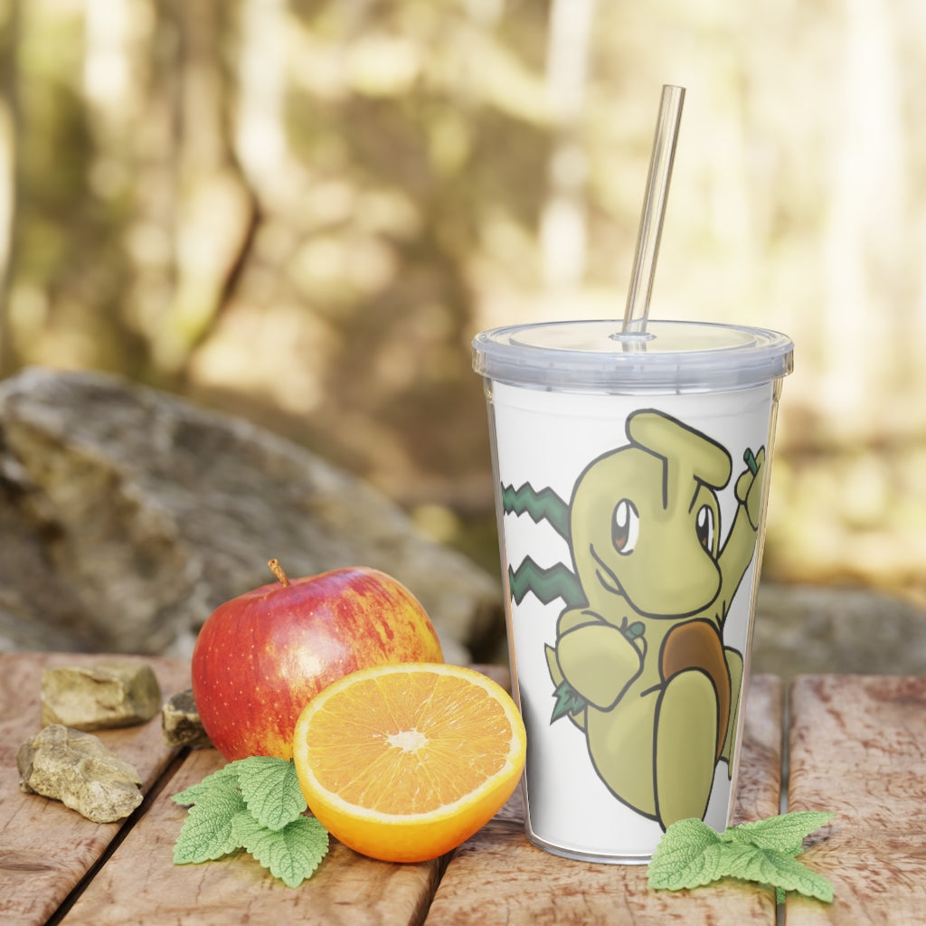 Mercardo Plastic Tumbler with Straw, featuring a customizable design, lid, and straw, perfect for parties and gatherings.