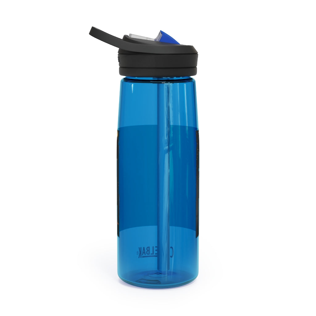 Merciless Flaming SkyBird CamelBak Eddy® Water Bottle in vibrant colors, showcasing its ergonomic design and spill-proof biting valve.