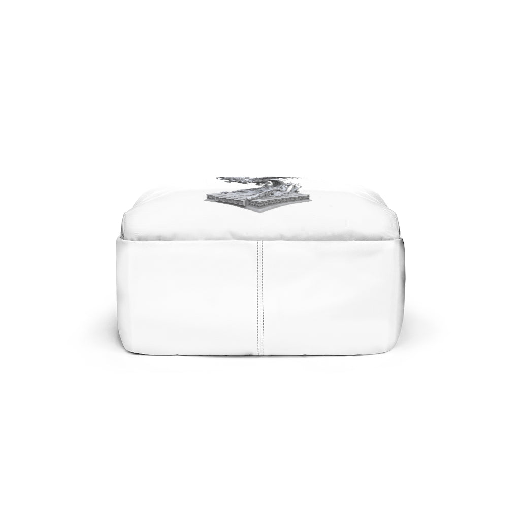 Merciless Flaming SkyBird Unisex Classic Backpack showcasing vibrant colors and durable nylon material.