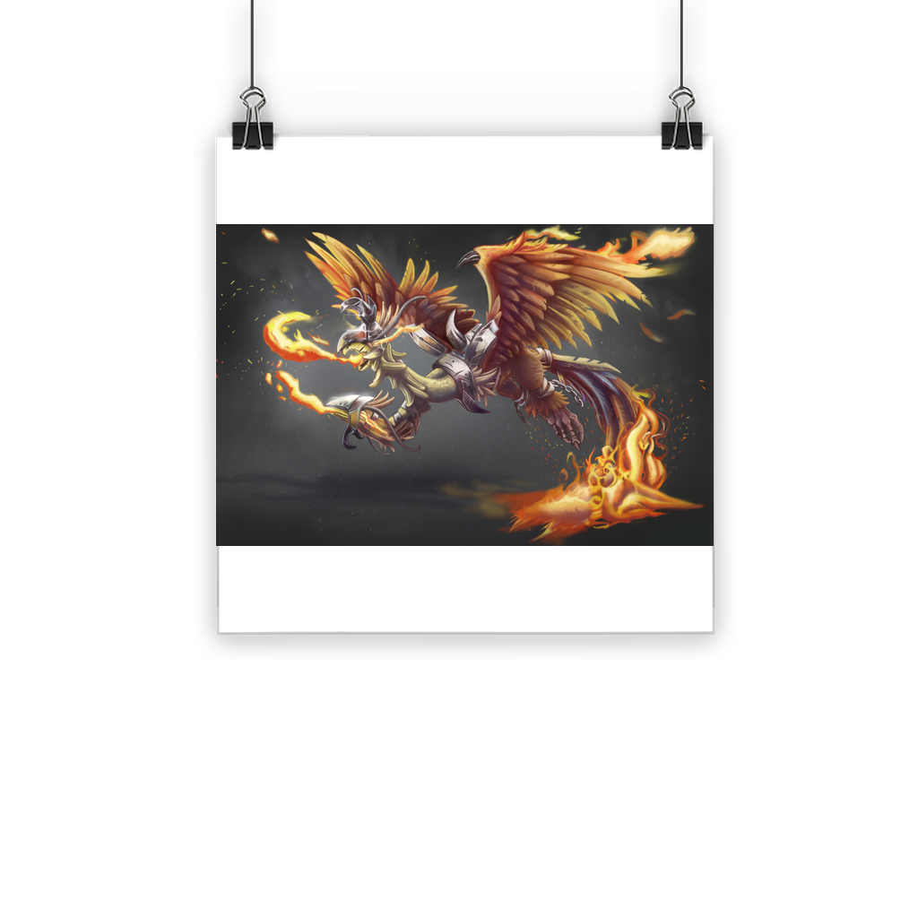 MercilessPheonix Classic Poster showcasing vibrant colors and high-quality print on semi-gloss paper, suitable for indoor and outdoor use.