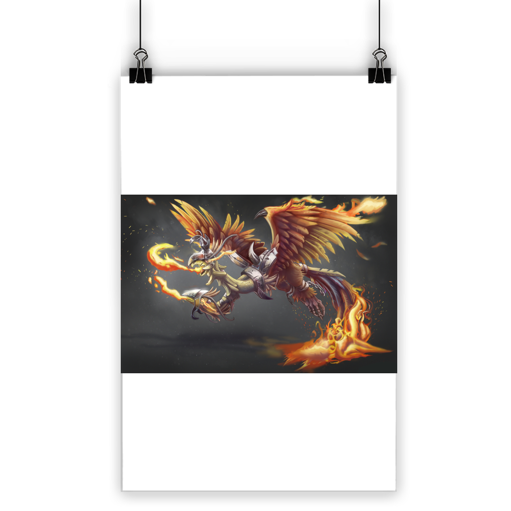 MercilessPheonix Classic Poster showcasing vibrant colors and high-quality print on semi-gloss paper, suitable for indoor and outdoor use.