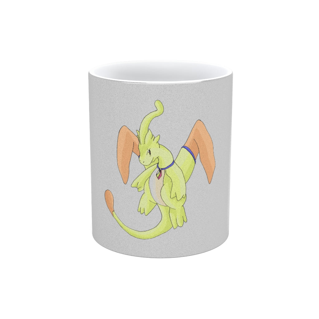 Mergilender Metallic Mug in Silver and Gold with customizable design options, showcasing a sleek ceramic finish and comfortable C-handle.