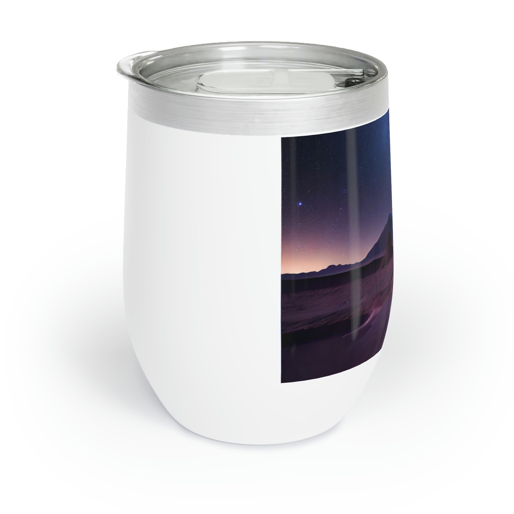 Milky Galaxy Chill Wine Tumbler featuring a stylish design with double-insulated walls, perfect for keeping drinks at the ideal temperature.