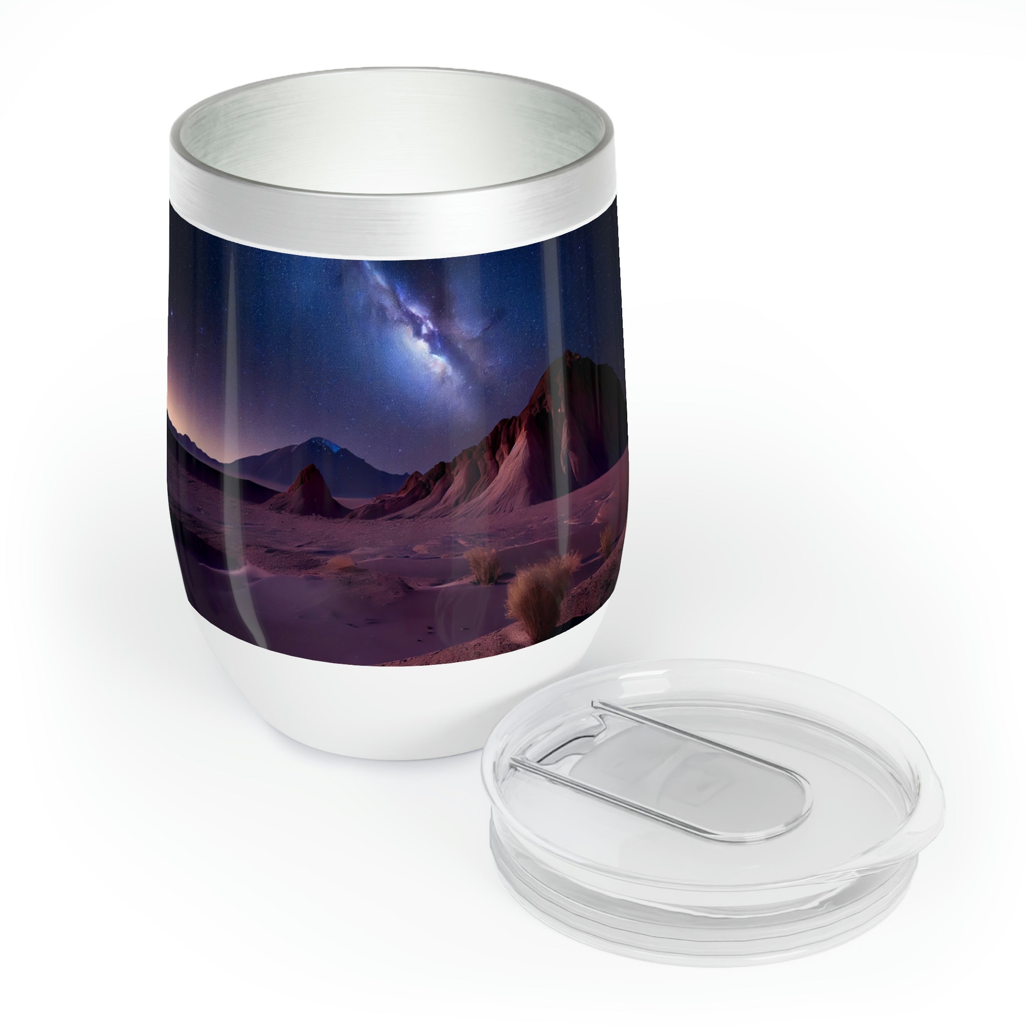 Milky Galaxy Chill Wine Tumbler featuring a stylish design with double-insulated walls, perfect for keeping drinks at the ideal temperature.