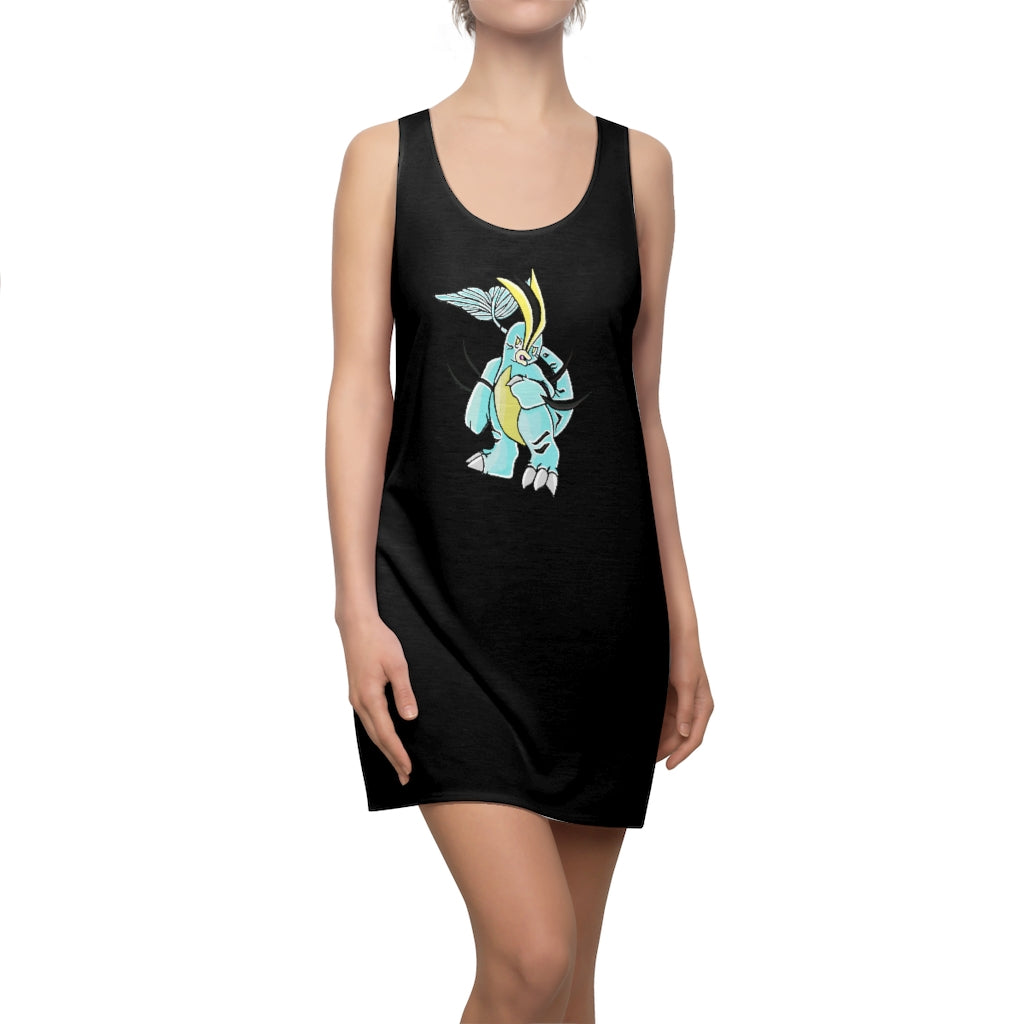Mimatic Women's Cut & Sew Racerback Dress showcasing a stylish and feminine design with a sporty fit, made from lightweight polyester.