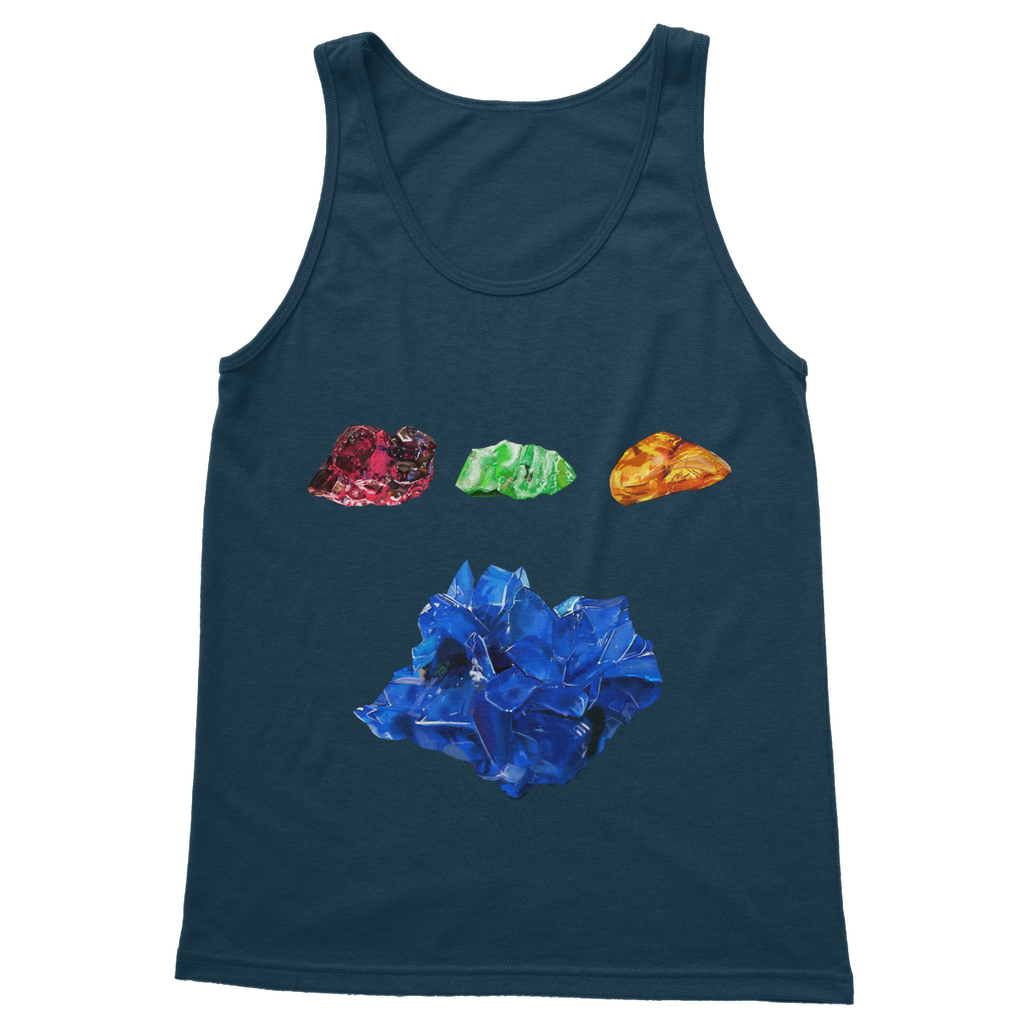 Minerals Classic Adult Vest Top in various colors, showcasing its unisex design and soft cotton fabric.