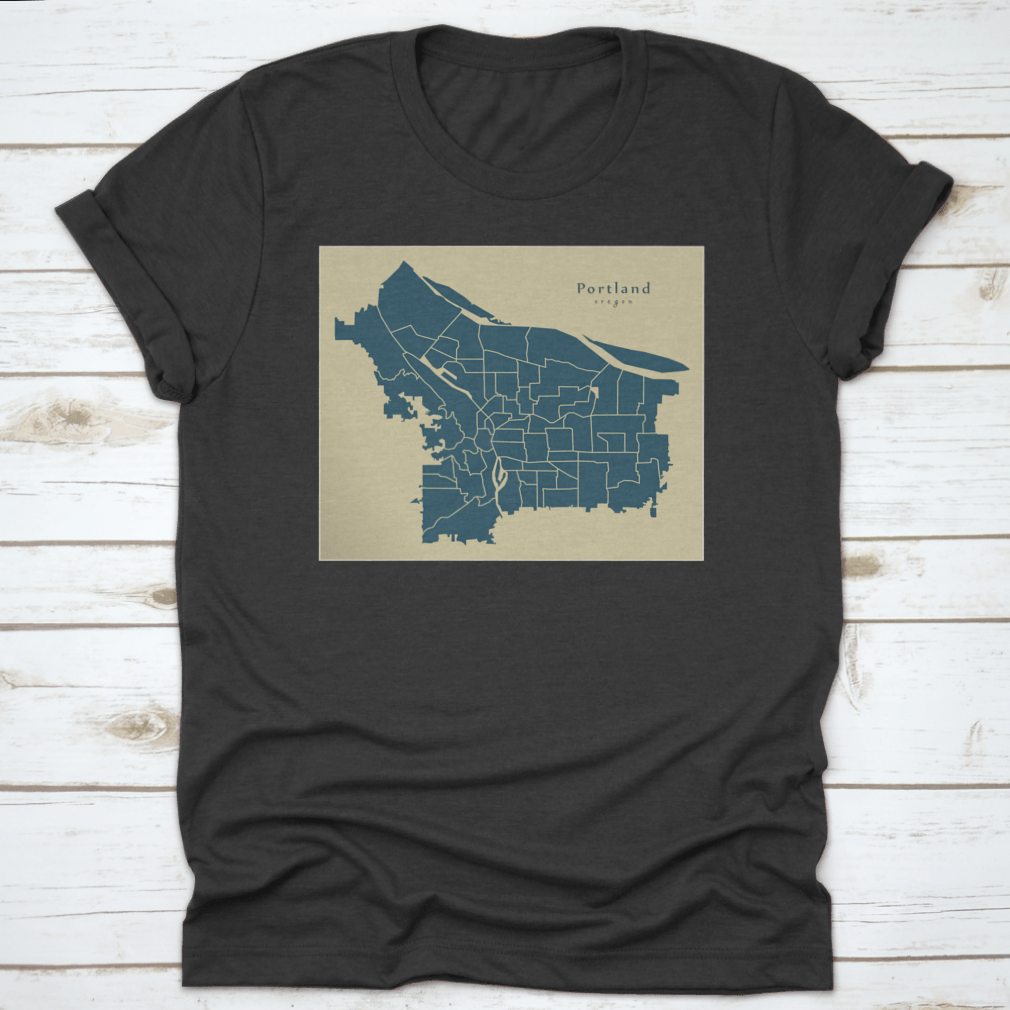 A detailed modern city map of Portland, Oregon showcasing neighborhoods and urban features, designed for locals and tourists.