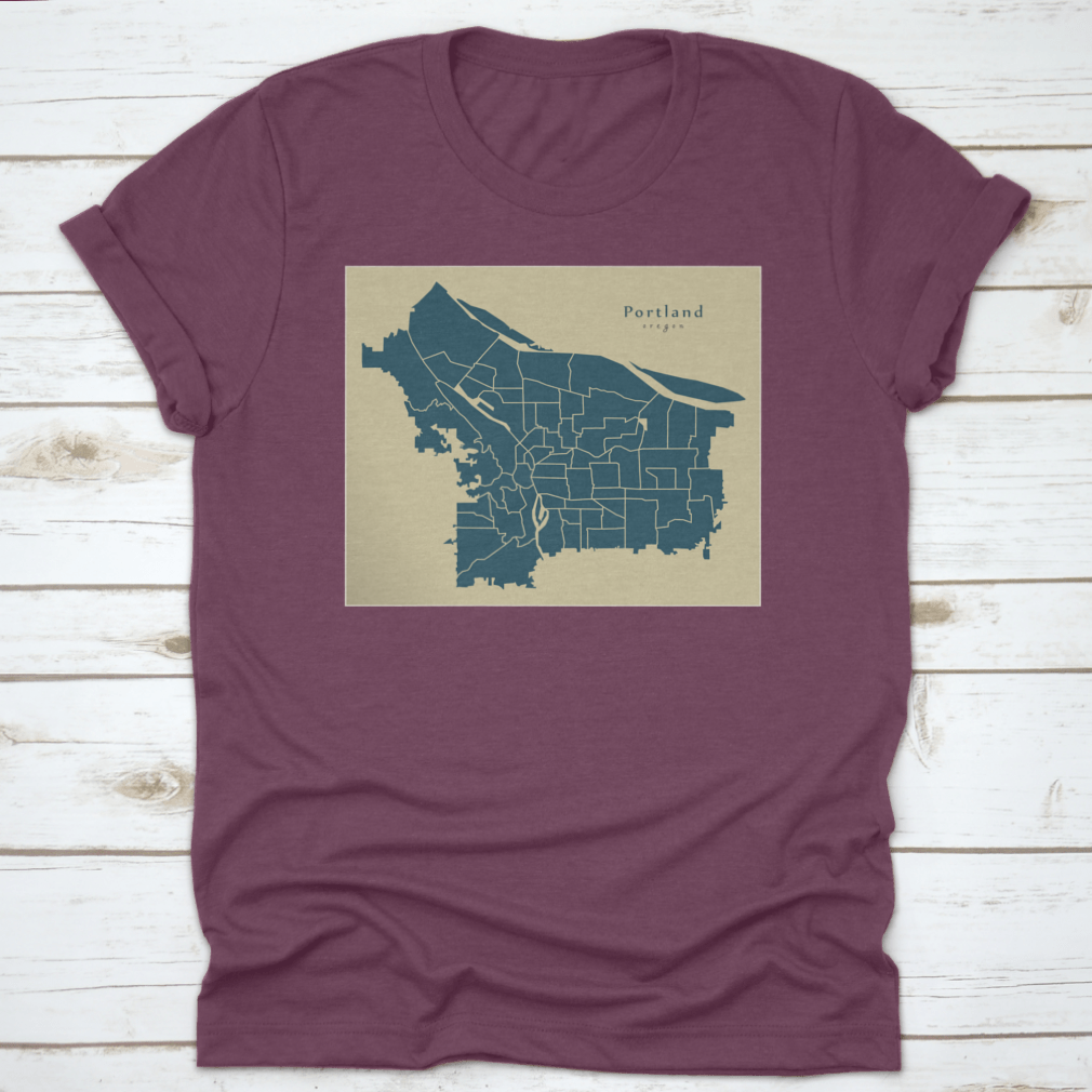 A detailed modern city map of Portland, Oregon showcasing neighborhoods and urban features, designed for locals and tourists.