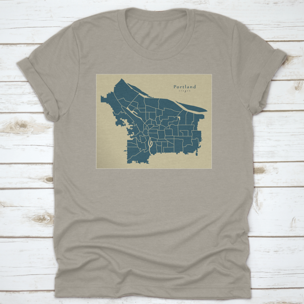 A detailed modern city map of Portland, Oregon showcasing neighborhoods and urban features, designed for locals and tourists.