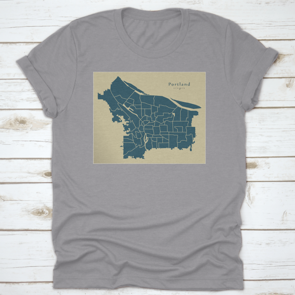 A detailed modern city map of Portland, Oregon showcasing neighborhoods and urban features, designed for locals and tourists.