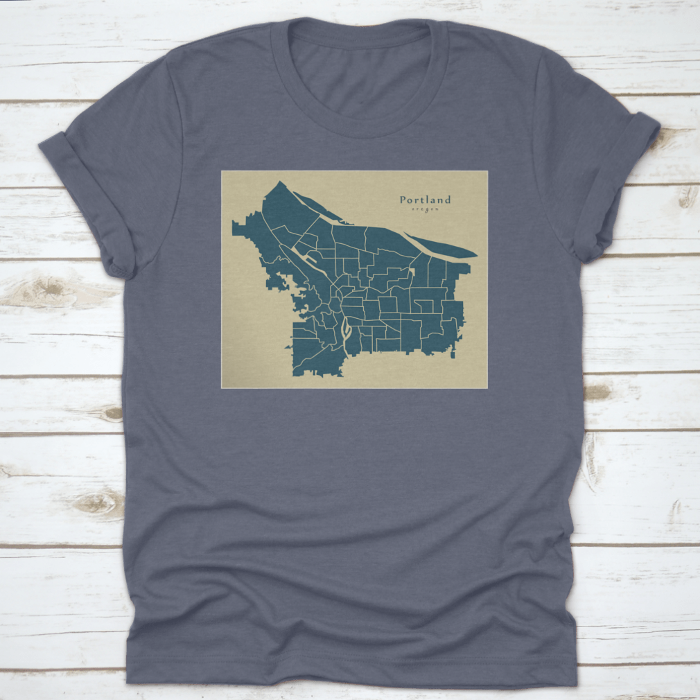 A detailed modern city map of Portland, Oregon showcasing neighborhoods and urban features, designed for locals and tourists.