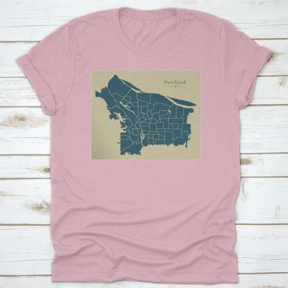 A detailed modern city map of Portland, Oregon showcasing neighborhoods and urban features, designed for locals and tourists.