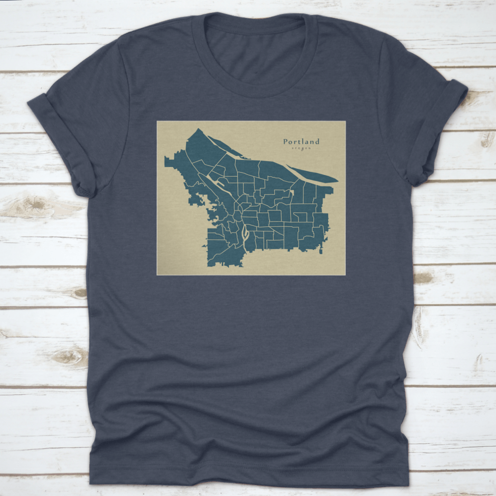 A detailed modern city map of Portland, Oregon showcasing neighborhoods and urban features, designed for locals and tourists.