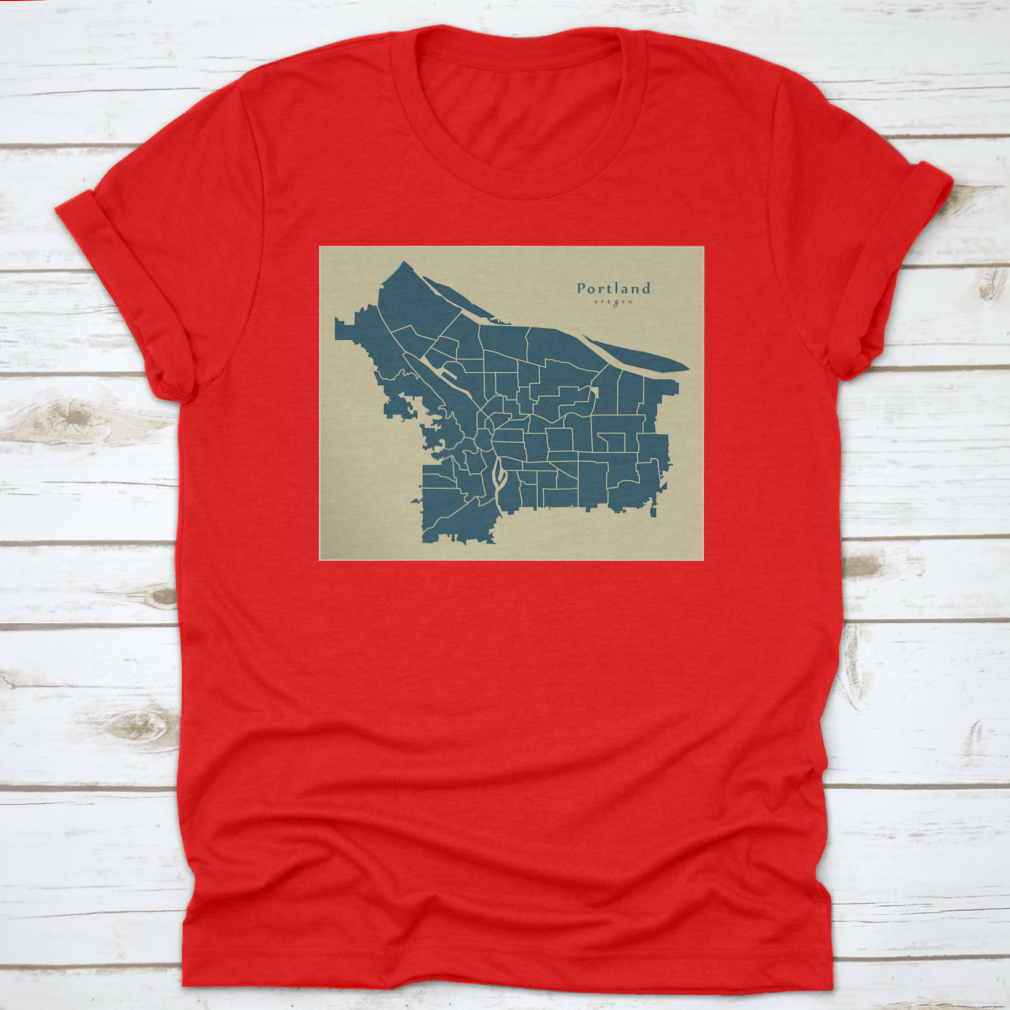 A detailed modern city map of Portland, Oregon showcasing neighborhoods and urban features, designed for locals and tourists.