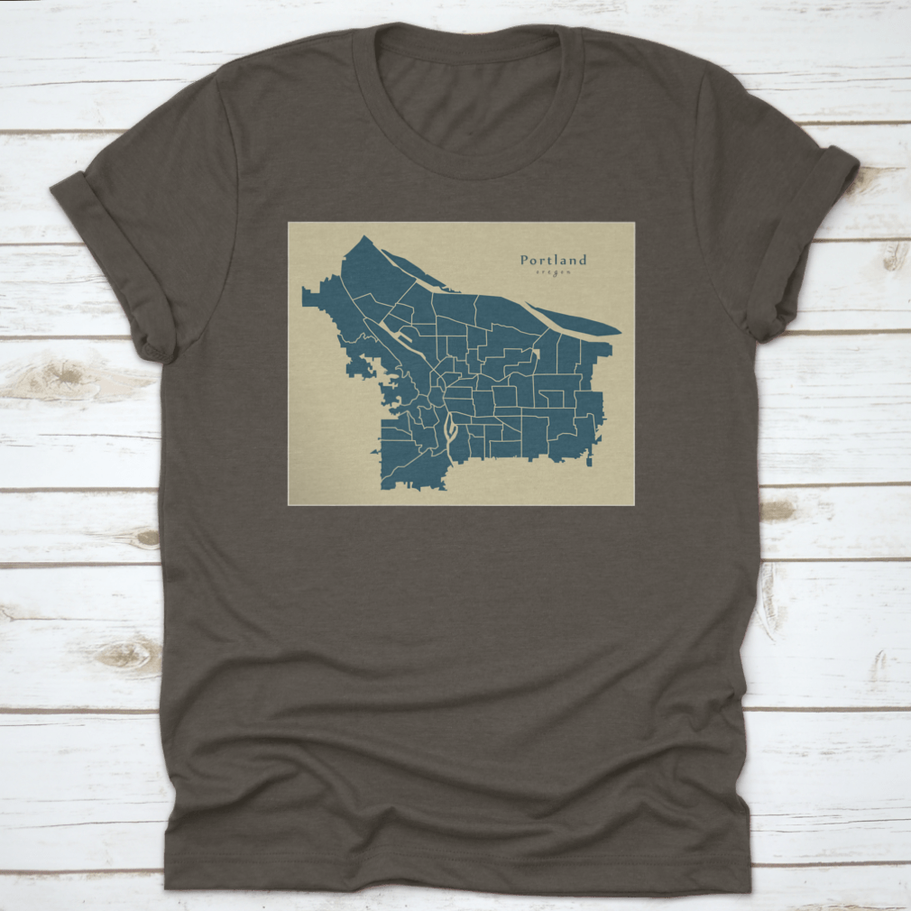 A detailed modern city map of Portland, Oregon showcasing neighborhoods and urban features, designed for locals and tourists.