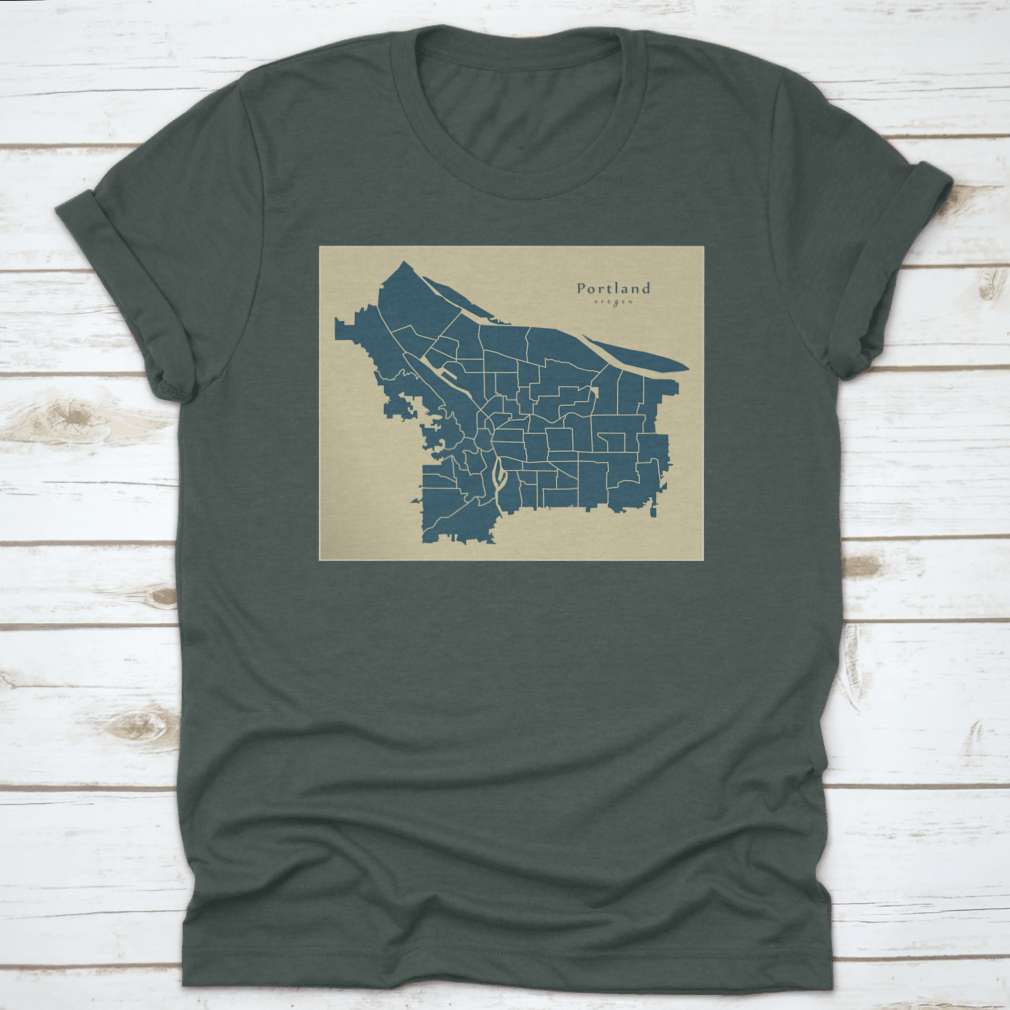 A detailed modern city map of Portland, Oregon showcasing neighborhoods and urban features, designed for locals and tourists.