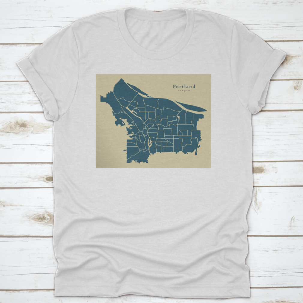 A detailed modern city map of Portland, Oregon showcasing neighborhoods and urban features, designed for locals and tourists.