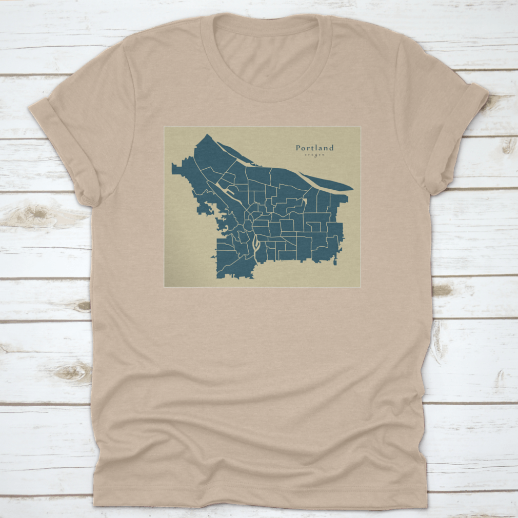 A detailed modern city map of Portland, Oregon showcasing neighborhoods and urban features, designed for locals and tourists.