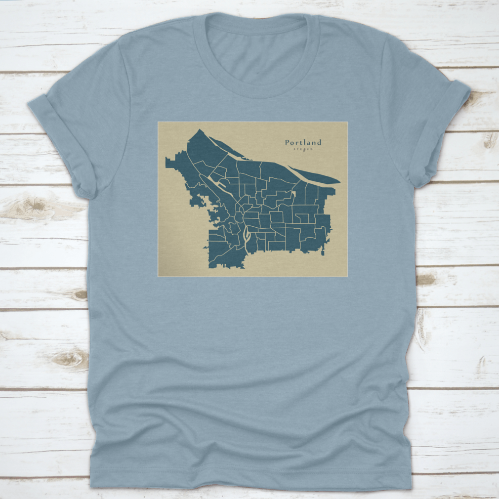 A detailed modern city map of Portland, Oregon showcasing neighborhoods and urban features, designed for locals and tourists.