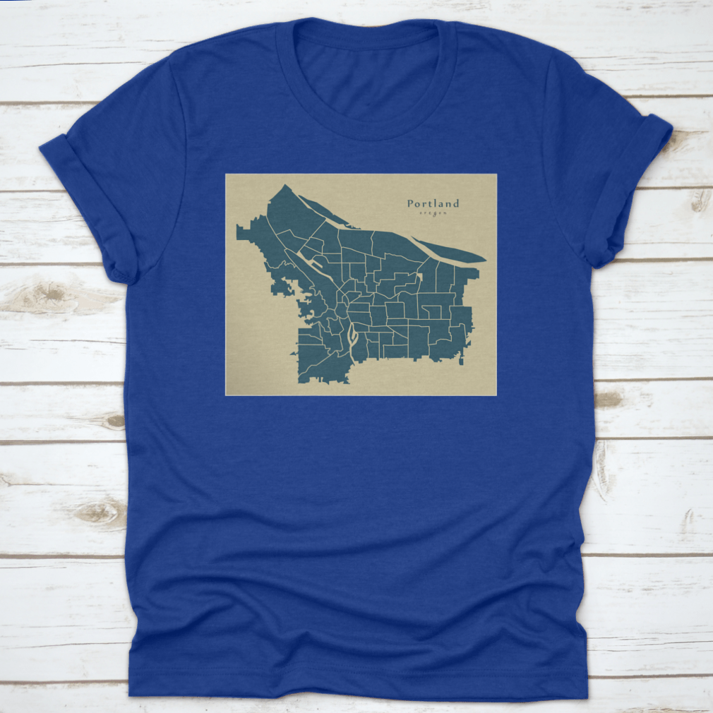 A detailed modern city map of Portland, Oregon showcasing neighborhoods and urban features, designed for locals and tourists.