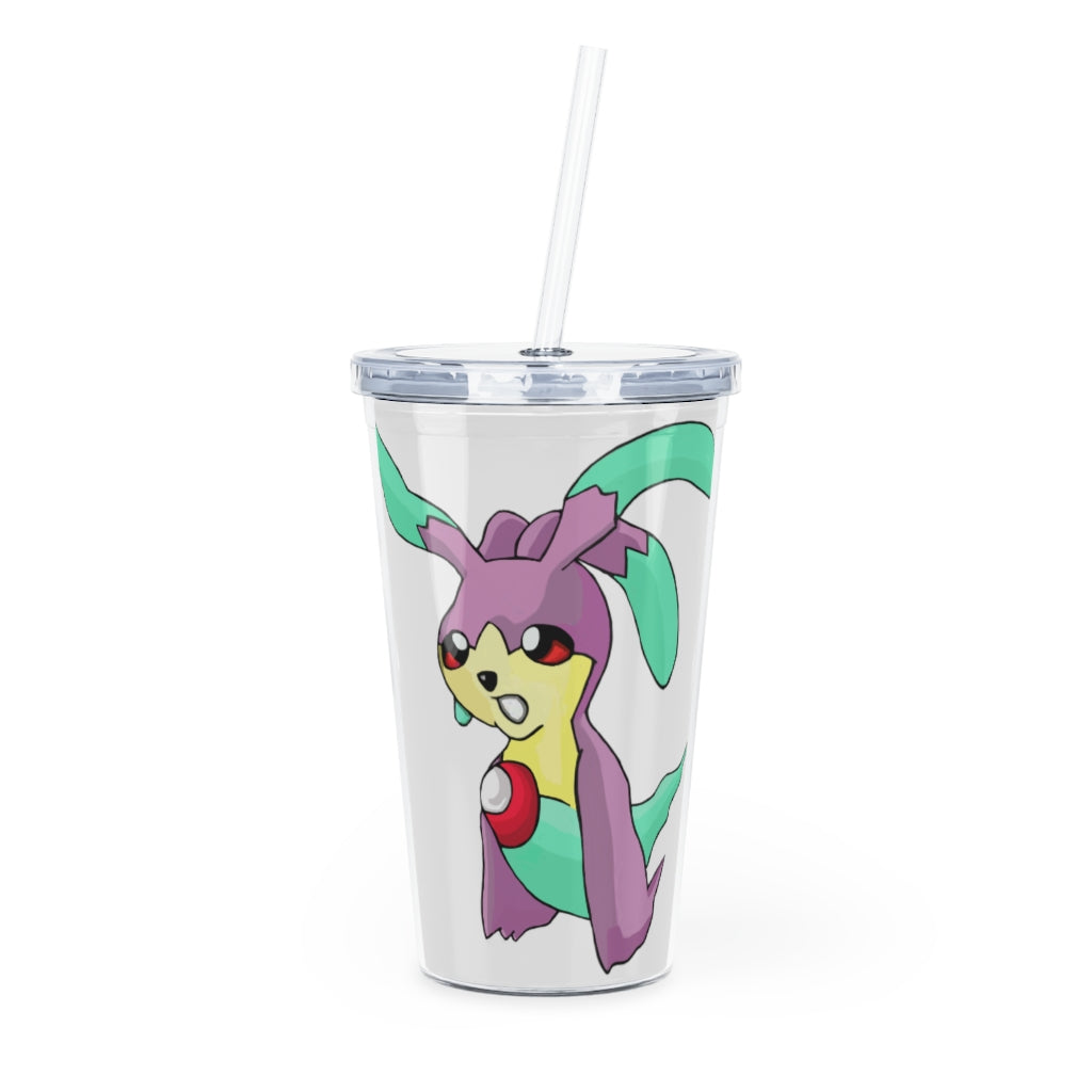 Molepha Plastic Tumbler with Straw in vibrant colors, featuring a removable insert for customization and a secure lid.