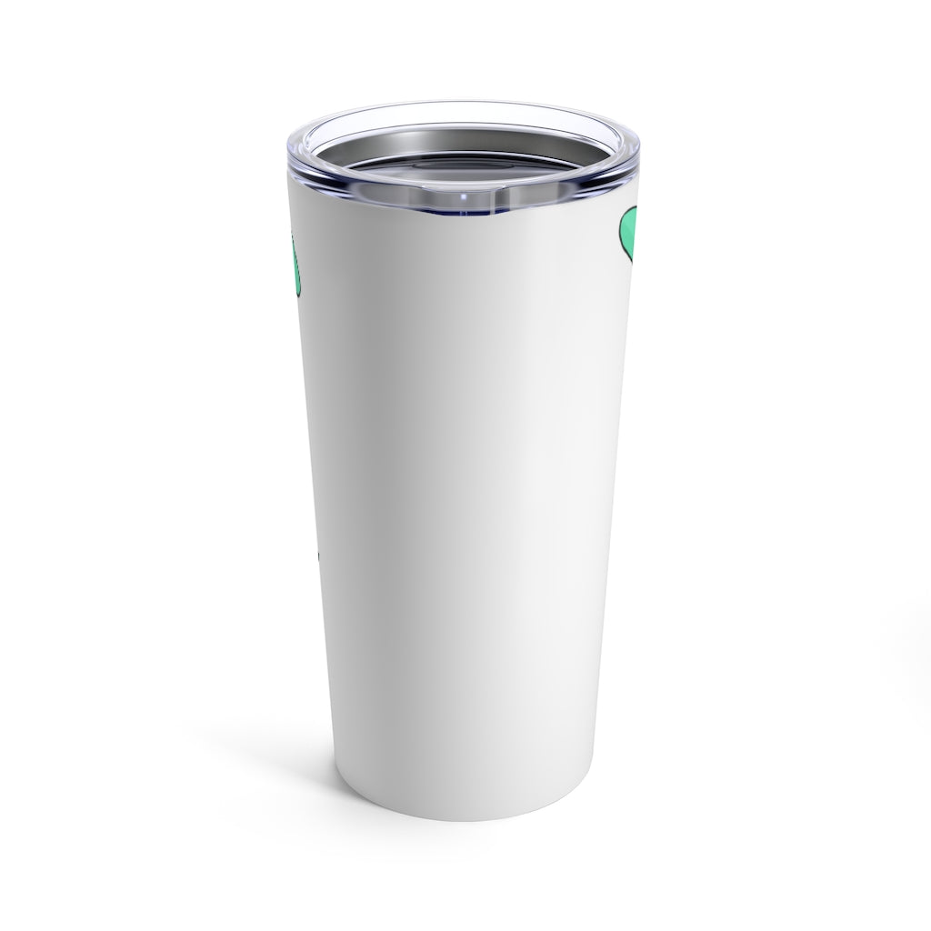 Molepha Tumbler 20oz in stainless steel with a see-thru plastic lid, showcasing its sleek design and rounded corners.