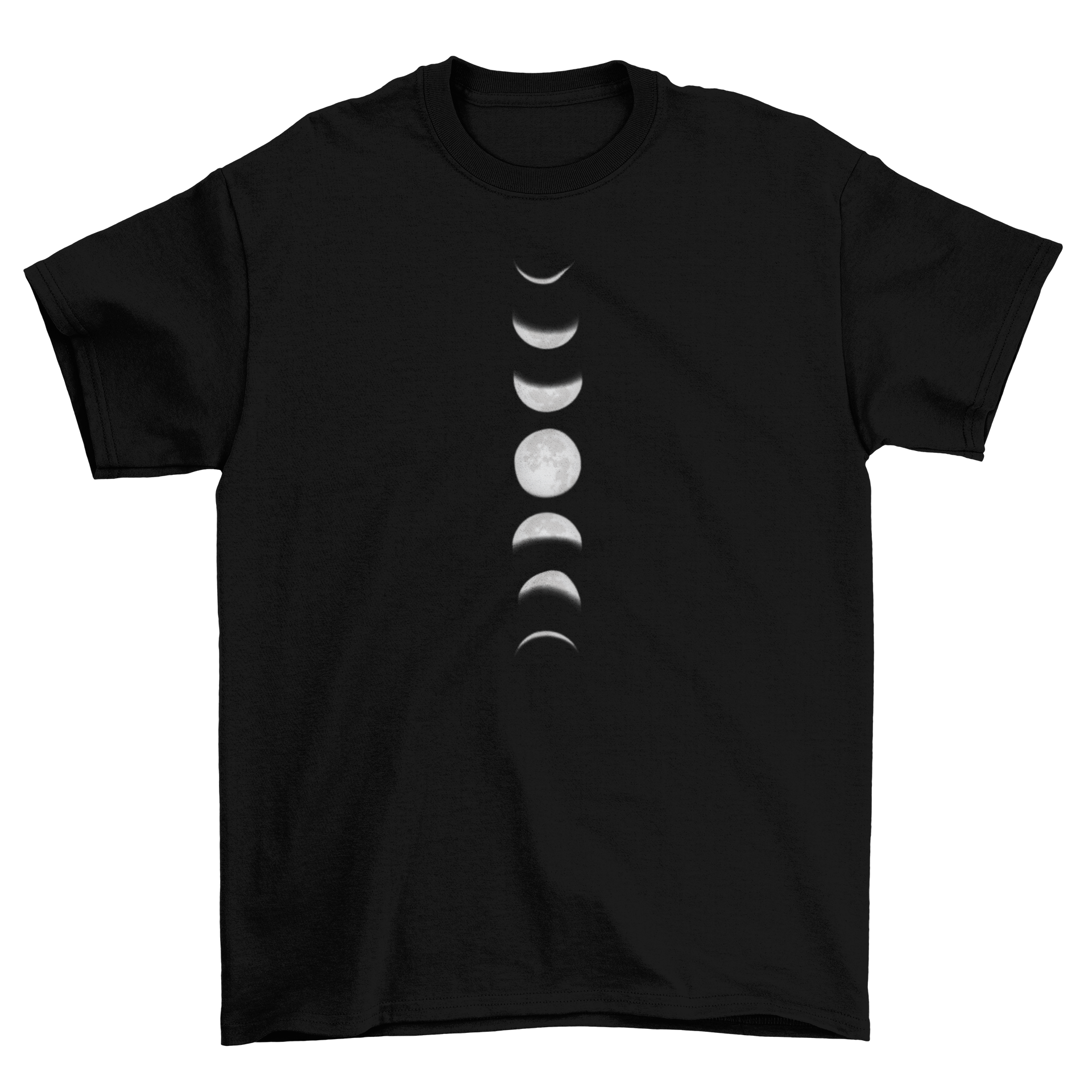 A stylish Moon Phases T-shirt featuring detailed illustrations of the moon's phases on a soft fabric.