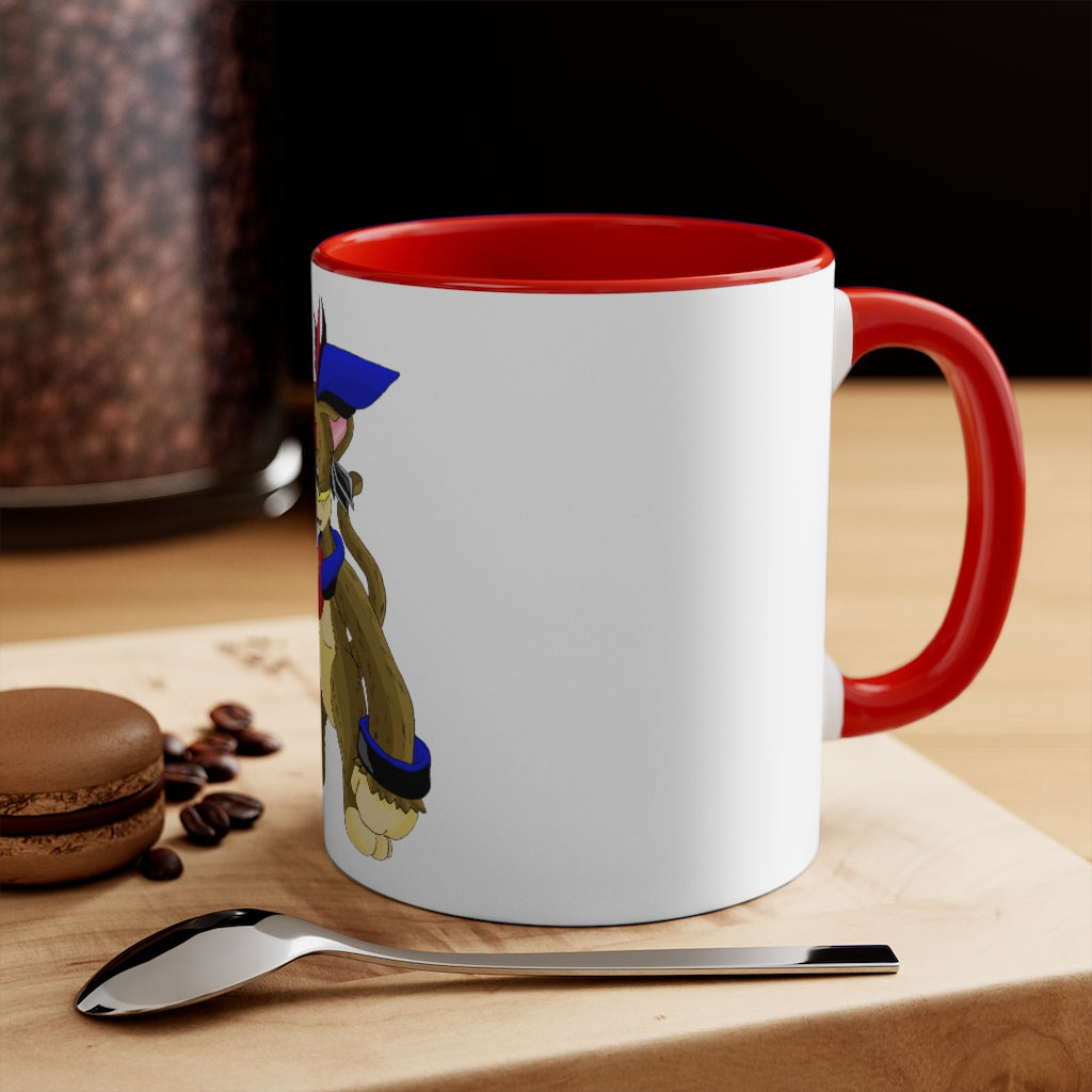 Moongenki Accent Mug showcasing a two-tone design with a white exterior and a colored interior, available in red, pink, and black options.