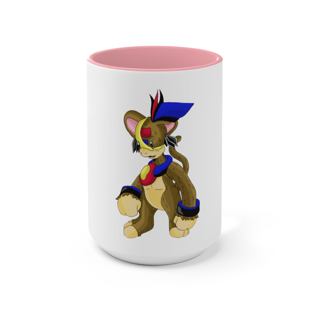 Moongenki Accent Mug showcasing a two-tone design with a white exterior and a colored interior, available in red, pink, and black options.
